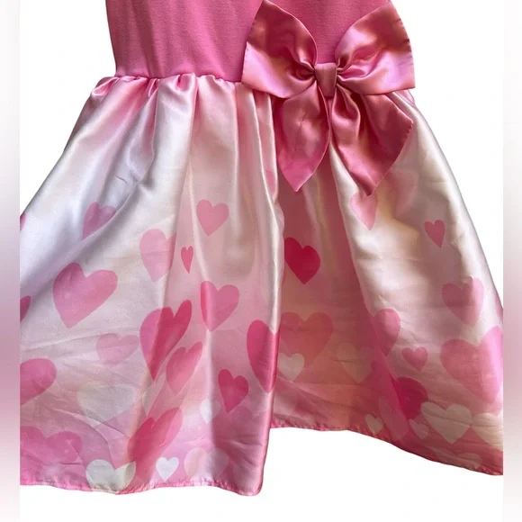 H&M Girls White & Pink Heart Dress 6X/7 | Easter, Valentine’s, Birthday Outfit - Picture 3 of 8